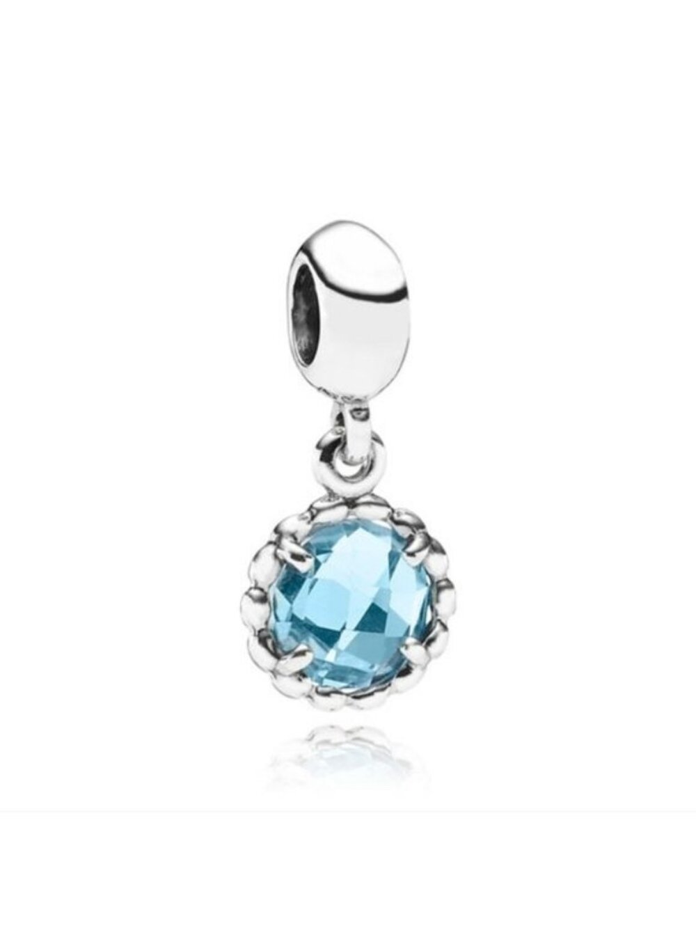 Pandora Retired Sterling Silver Cool Breeze Dangle Bead with Blue Topaz - 791021